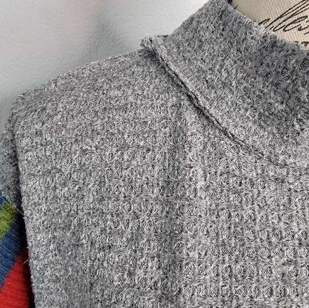 Free People Susie Swit Bell Sleeves Sweater XS Oversized OB664918 Gray Multicolo - Picture 3 of 12